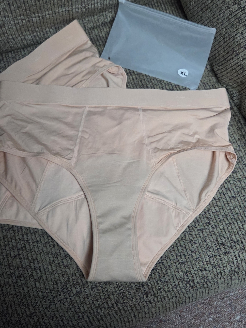 Ultradries Incontence Women's High-Waist Briefs in Light Peach Set Of 2 Size XL.